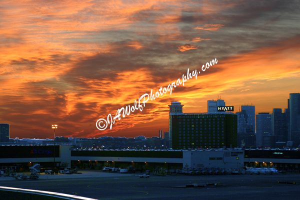 Sunset at Logan Airport